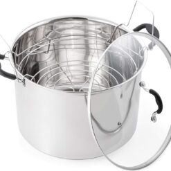 Water Bath Canner with Glass Lid, Induction Capable, 21.5Qt, Stainless Steel