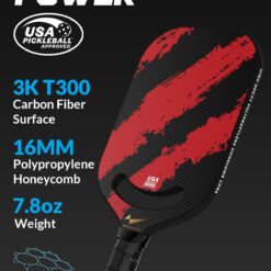 Warping Point Carbon Fiber Pickleball Paddle with Aero Throat, 16mm Polypropylene Honeycomb Core