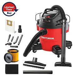 CRAFTSMAN 9 Value Added Accessories 6-Gallons 3.5-HP Corded Wet/Dry Shop Vacuum with Accessories Included