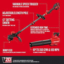 CRAFTSMAN V20 20-volt Max Cordless Battery String Trimmer and Leaf Blower Combo Kit (Battery & Charger Included)
