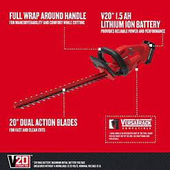 CRAFTSMAN V20 20-volt Max 20-in Battery Hedge Trimmer 1.5 Ah (Battery and Charger Included)