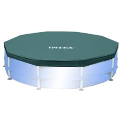 Intex 10ft Round Swimming Pool Cover & Easy Set 10ft x 30in Inflatable Pool