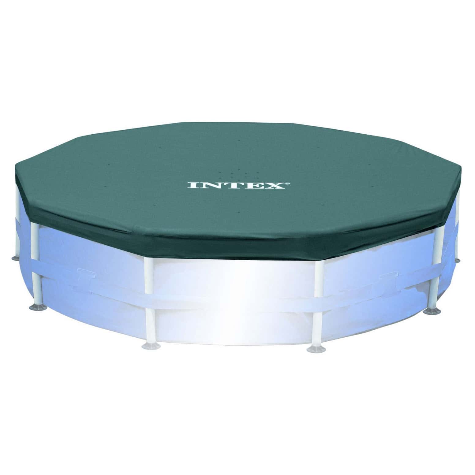 Intex 10'x30" Round Above Ground Swimming Pool & 10' Round Swimming Pool Cover