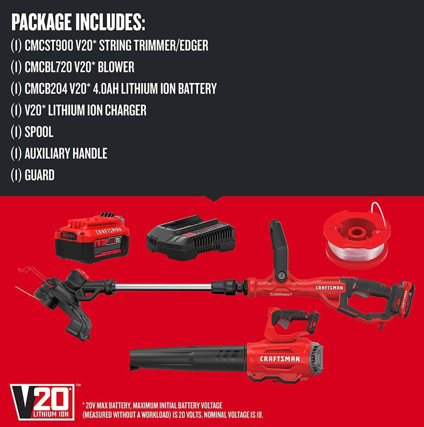 CRAFTSMAN V20 20-volt Max Cordless Battery String Trimmer and Leaf Blower Combo Kit (Battery & Charger Included)