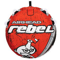 Airhead Rebel 54 In. 1 Person Durable Red Towable Tube Kit with Rope and 12V Pump