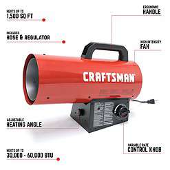 CRAFTSMAN Craftsman Forced Air Propane 60000-BTU Outdoor Portable Forced Air Propane Heater