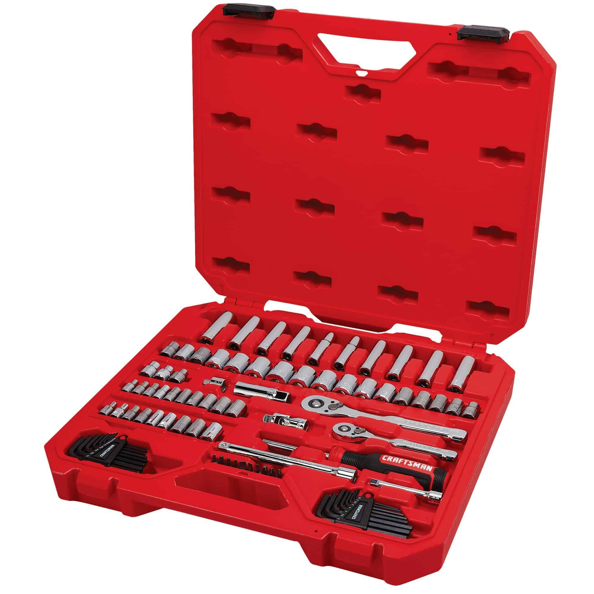 CRAFTSMAN 83-Piece Standard (SAE) and Metric Polished Chrome Mechanics Tool Set with Hard Case