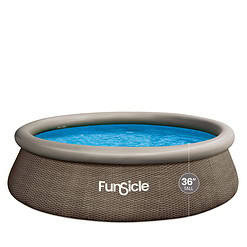 Funsicle 12ft x 36in Round QuickSet Designer Above Ground Pool, Dark Triple Basketweave with Cartridge Filter Pump, Age 6 & up