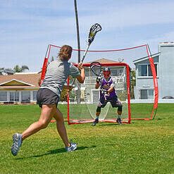 GoSports Regulation Lacrosse Net with Steel Frame - Only Truly Portable Lacrosse Goal for Kids and Adults, Backyard Setup and Takedown in Minutes