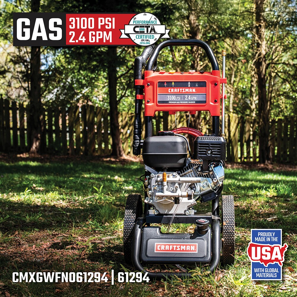 CRAFTSMAN 3100 PSI at 2.4-GPM 3100 PSI 2.4-Gallons Cold Water Gas Pressure Washer - Image 3