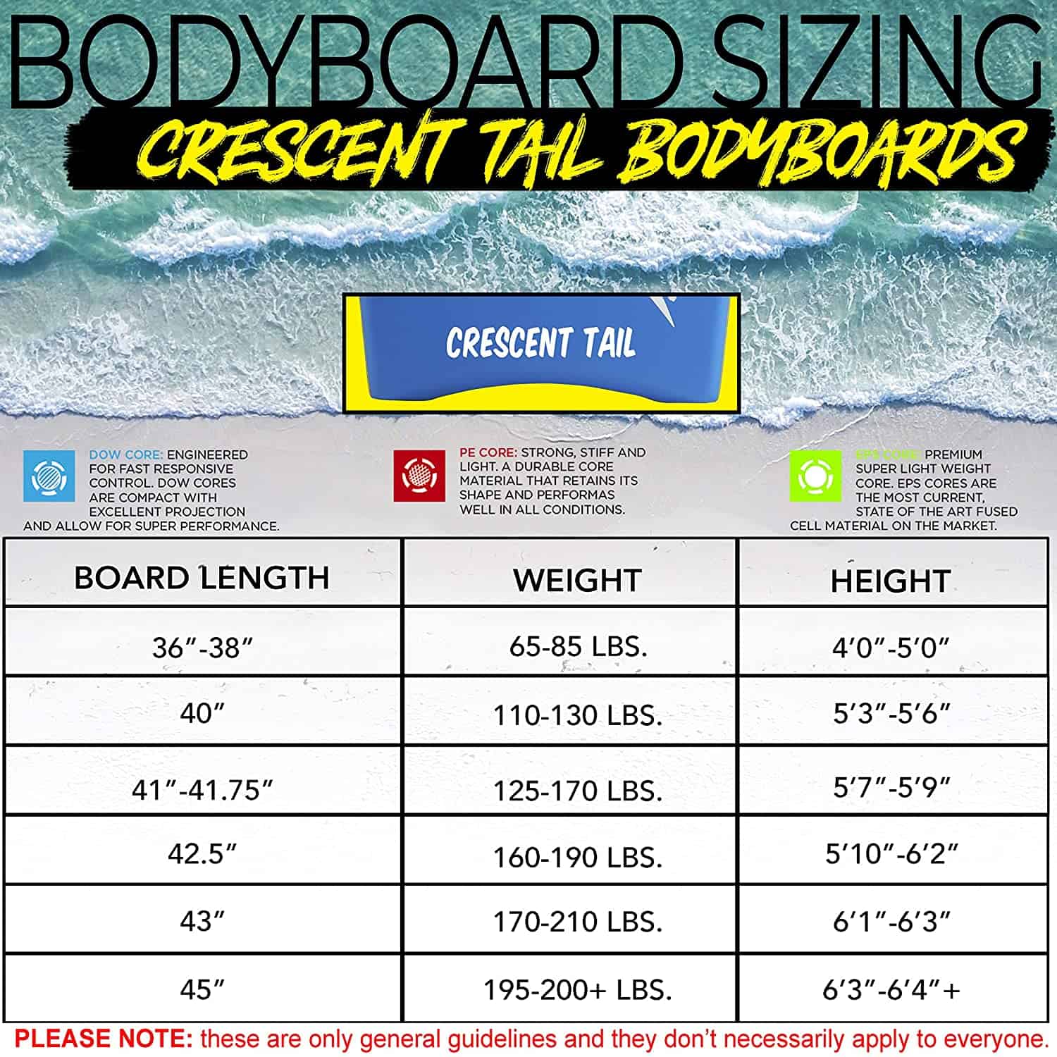 Body Glove Big Tuna 45 inch Large Bodyboard, Leash Included