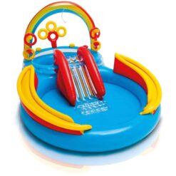 Intex 9.75ft x 6.3ft x 53in Rainbow Slide Kids Play Inflatable Pool Ring Center