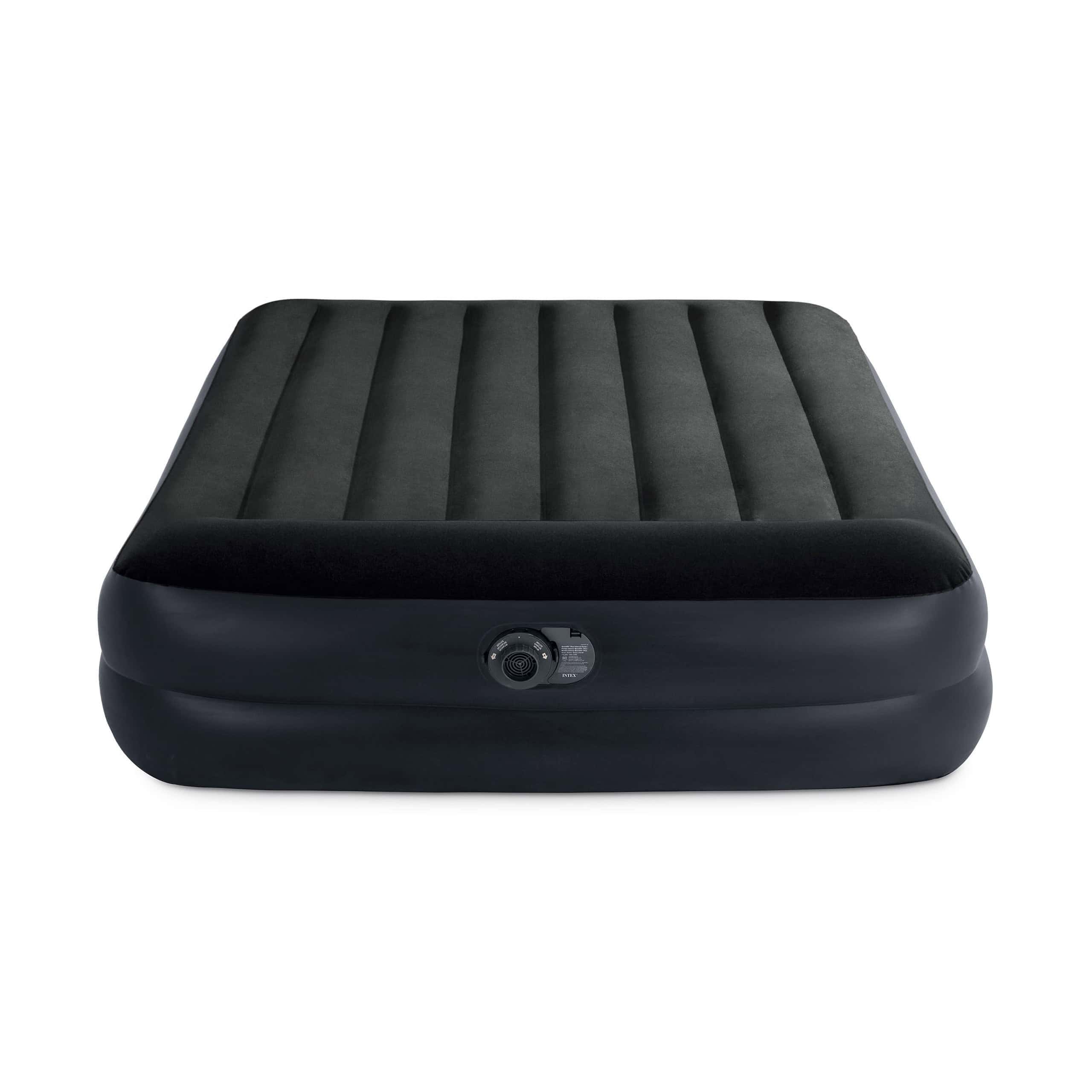 Intex 64123ED Dura Beam Plus 16" Pillow Raised Air Mattress with Built in Pump, Queen, Navy