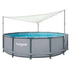 Funsicle Above Ground Swimming Pool Canopy, Sun Shade, White, Triangular, Adults, Unisex