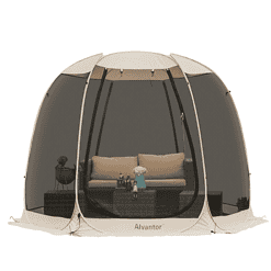 10'x10' Gazebo Pop Up with Mosquito Netting Portable Beige