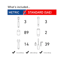 CRAFTSMAN CMMT12035 150-Piece Standard (SAE) and Metric Combination Gunmetal Chrome Mechanics Tool Set (1/4-in; 3/8-in)
