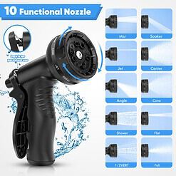 Itsonestep Garden Hose 50 FT, Metal Stainless Steel Water Hose with 10 Function Nozzles