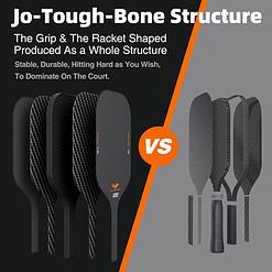 Jojolemon Pickleball Paddles, Raw Carbon Fiber Pickleball Paddle with a 16mm Shark Power Polymer Core