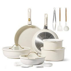 CAROTE 20pcs Pots and Pans Set, Nonstick Cookware Set Detachable Handle, Kitchen Cookware Sets