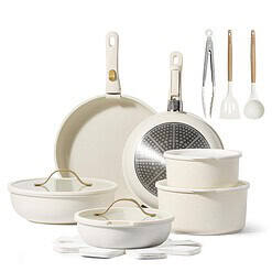 CAROTE 20pcs Pots and Pans Set, Nonstick Cookware Set Detachable Handle, Kitchen Cookware Sets