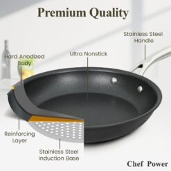 Chef Power Hard Anodized Nonstick Cookware Sets 10 Piece, Kitchen Induction Cooking Sets, Dishwasher Safe