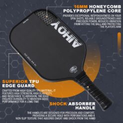 Aihoye PRO Pickleball Paddles- Raw T700 Carbon Fiber Textured Surface (CFS) with High Grit & Spin