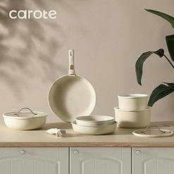 CAROTE 20pcs Pots and Pans Set, Nonstick Cookware Set Detachable Handle, Kitchen Cookware Sets