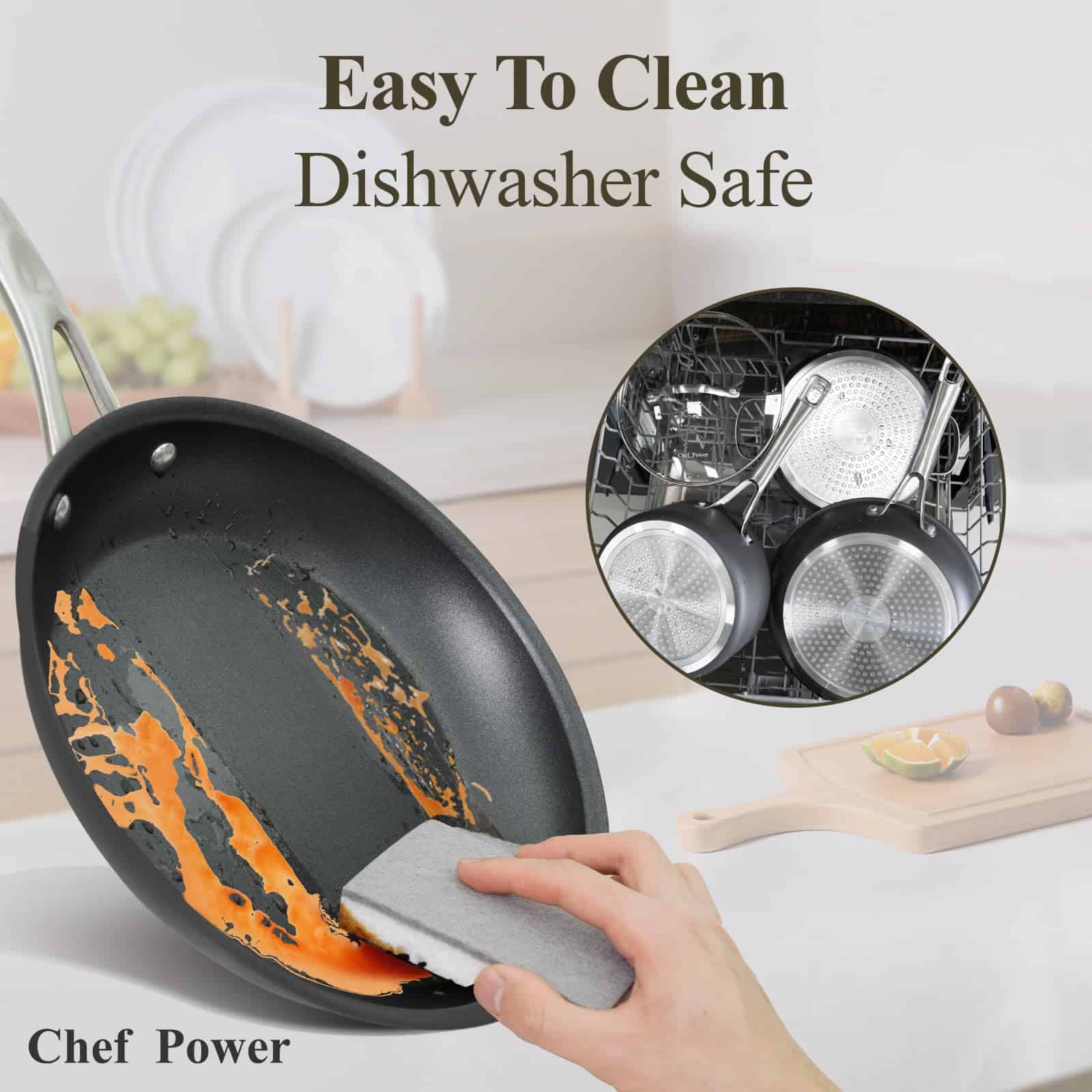 Chef Power Hard Anodized Nonstick Cookware Sets 10 Piece, Kitchen Induction Cooking Sets, Dishwasher Safe
