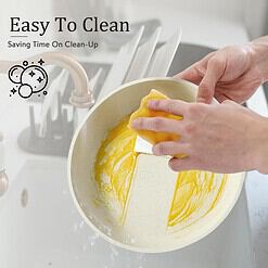 CAROTE 11pcs Pots and Pans Set Non Stick, Cookware Sets Detachable Handle, Cream White