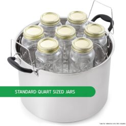 Water Bath Canner with Glass Lid, Induction Capable, 21.5Qt, Stainless Steel