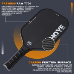 Aihoye PRO Pickleball Paddles- Raw T700 Carbon Fiber Textured Surface (CFS) with High Grit & Spin