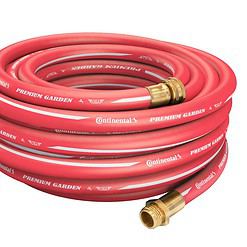Continental Premium Garden Red Heavy Duty Hot Water Garden Hose, 5/8in Inside Diameter x 50ft Length