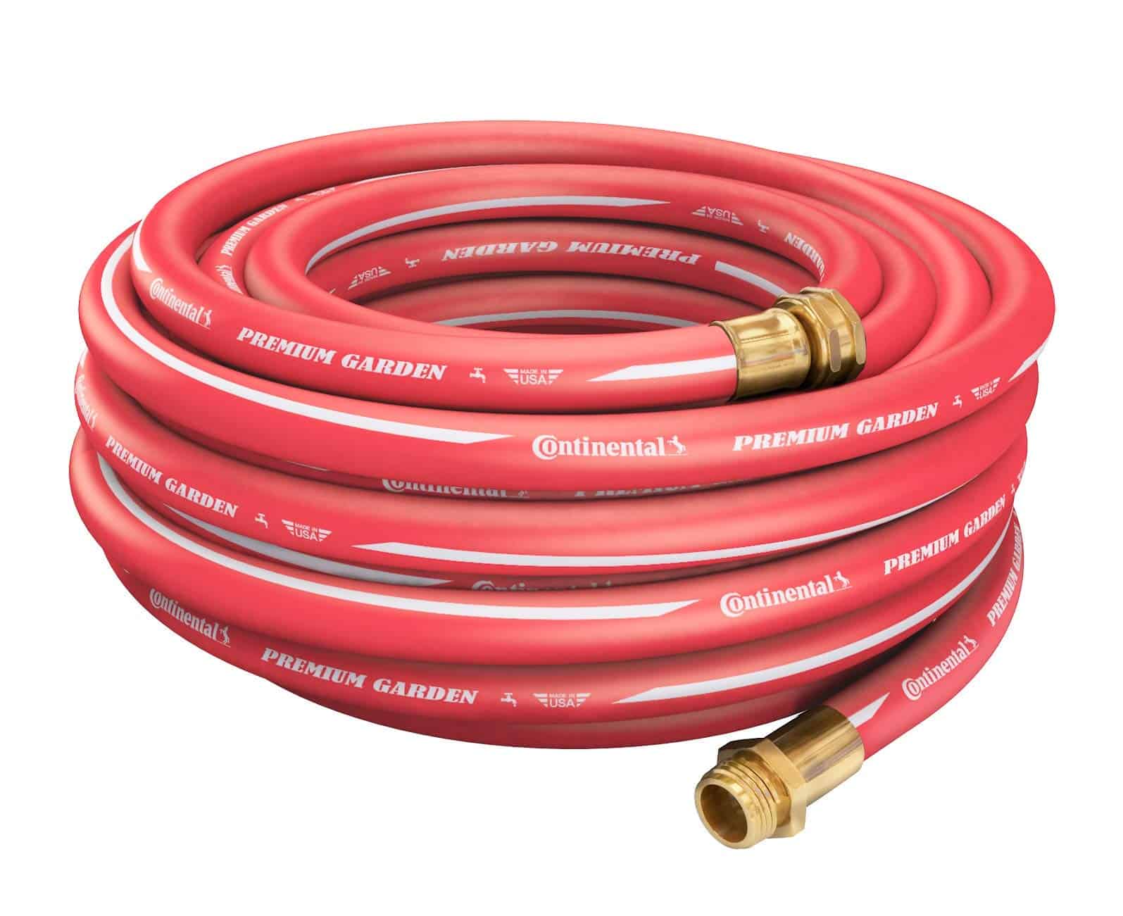 Continental Premium Garden Red Heavy Duty Hot Water Garden Hose, 5/8in Inside Diameter x 50ft Length
