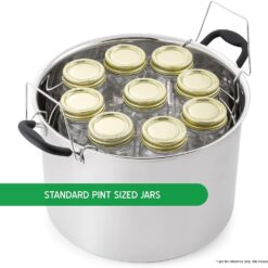 Water Bath Canner with Glass Lid, Induction Capable, 21.5Qt, Stainless Steel
