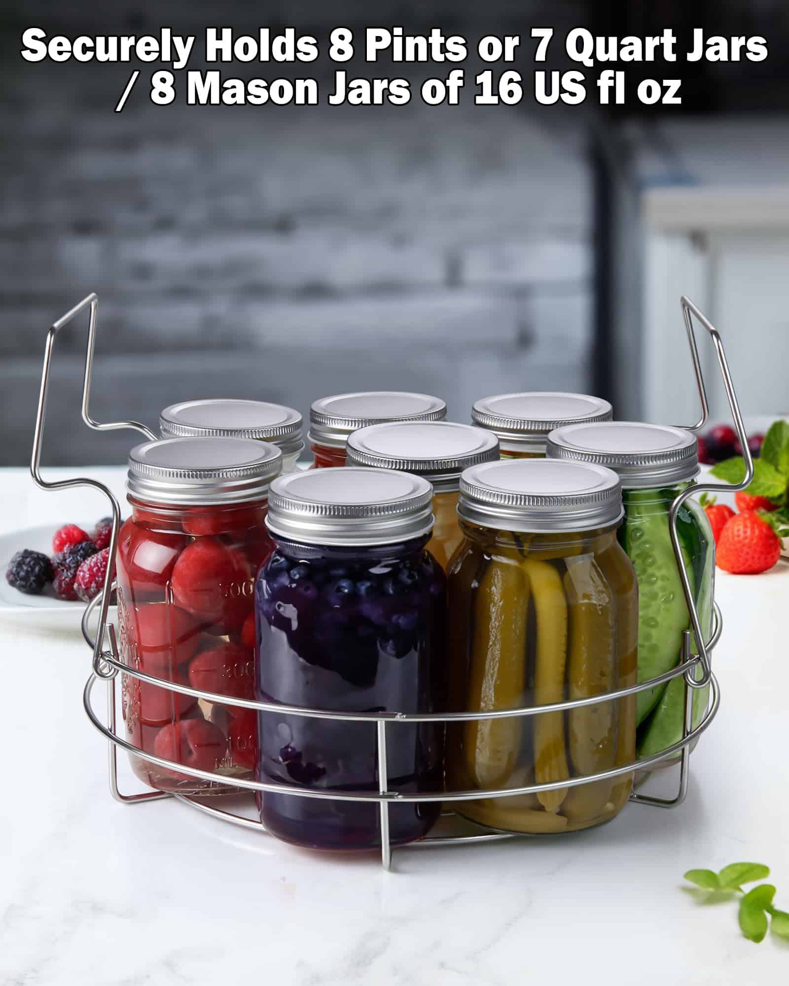 Cook N Home Water Bath Canner with Jar Rack & Glass Lid, Professional Stainless Steel Canning Pot 20 Quart