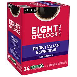 Eight O'Clock Coffee Dark Italian Espresso Roast Keurig Single-Serve K-Cup Pods, Dark Roast Coffee, 96 Count (4 Packs of 24)
