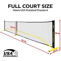 A11N Portable Pickleball Net System, Designed for All Weather Conditions with Steady Metal Frame and Strong PE Net