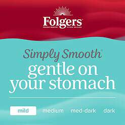 Folgers Simply Smooth Mild Roast Ground Coffee, 23 Ounce (Pack of 6), Gentle on Your Stomach