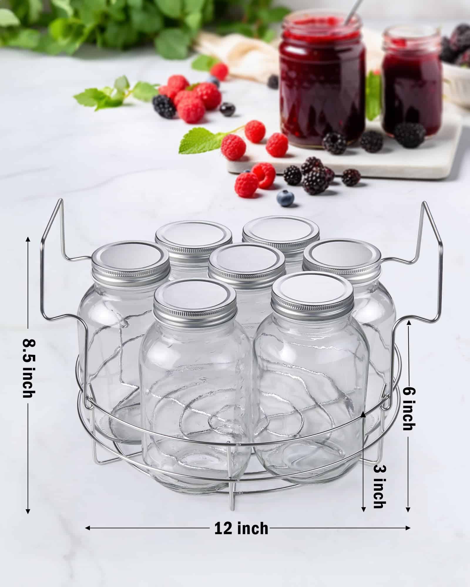 Cook N Home Water Bath Canner with Jar Rack & Glass Lid, Professional Stainless Steel Canning Pot 20 Quart