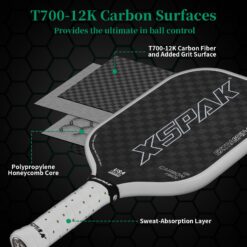 XS XSPAK 12K Carbon Fiber Pickleball Paddle - Tournament Edition