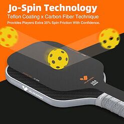 Jojolemon Pickleball Paddles, Raw Carbon Fiber Pickleball Paddle with a 16mm Shark Power Polymer Core