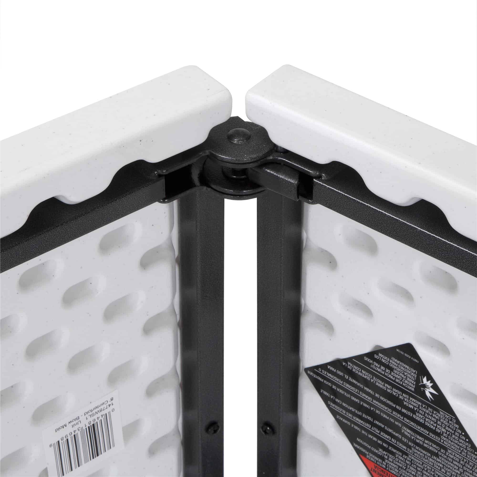 COSCO Deluxe 8 foot x 30 inch Fold-in-Half Blow Molded Folding Table, White