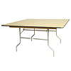 48" x 48" WFT Series Russian Birch Wood Square Folding Table - Rubber Edge