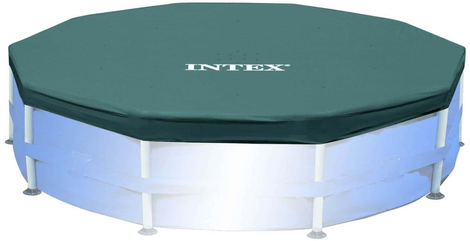 Intex 10ft x 10ft x 30in Pool w/ 10 Foot Round Pool Cover and Filter Cartridge