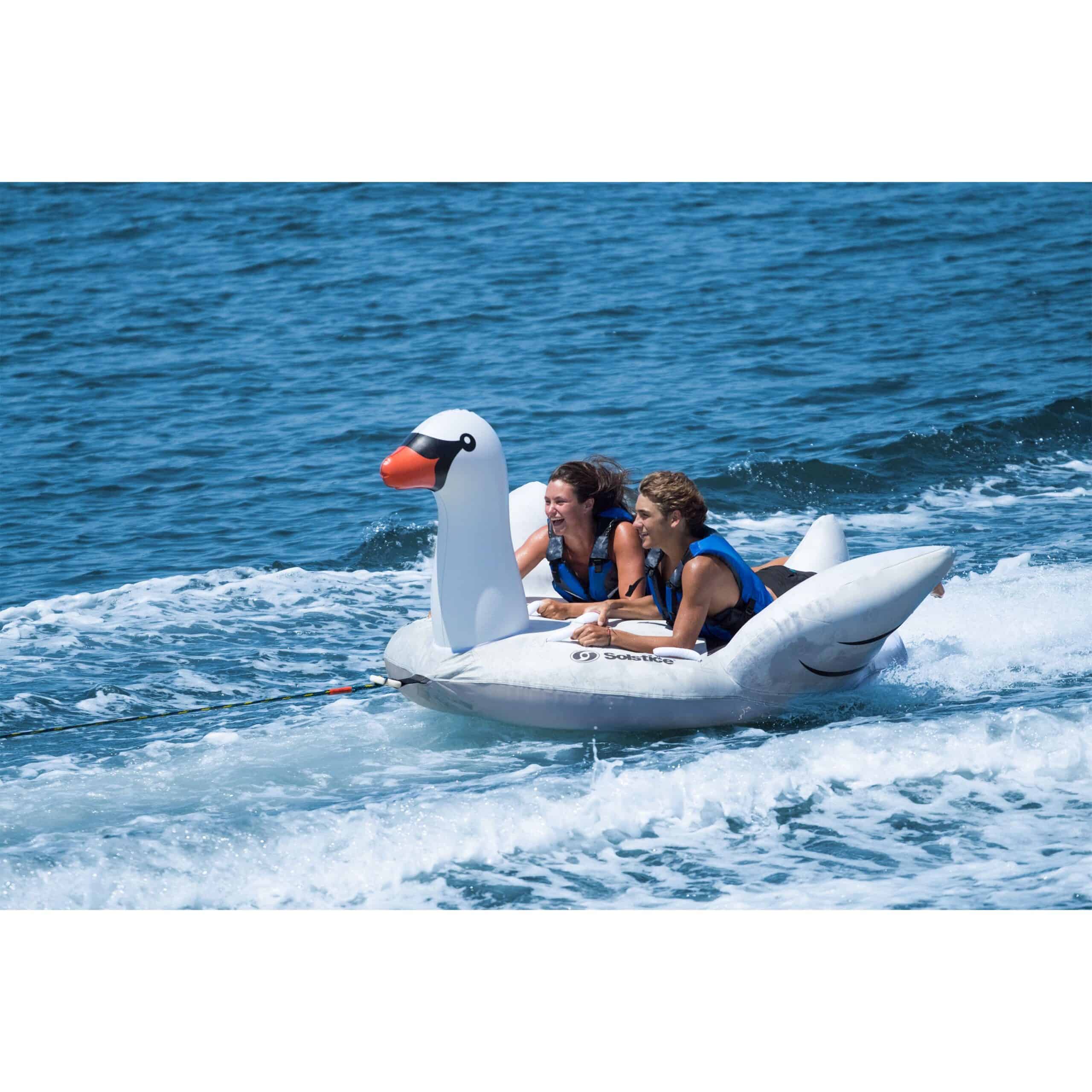 Solstice Swan Waterskiing Towable Inflatable Raft, 1-2 Persons