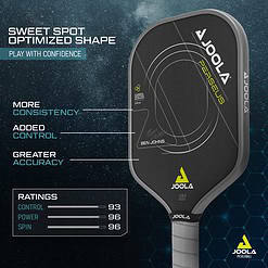 JOOLA Ben Johns Perseus Pickleball Paddle with Charged Surface Technology for Increased Power & Feel, 14mm