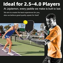 Jojolemon Pickleball Paddles, Raw Carbon Fiber Pickleball Paddle with a 16mm Shark Power Polymer Core