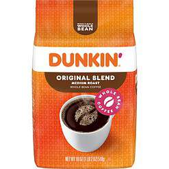 Dunkin' Original Blend Medium Roast Whole Bean Coffee, 18 Ounces (Pack of 6)