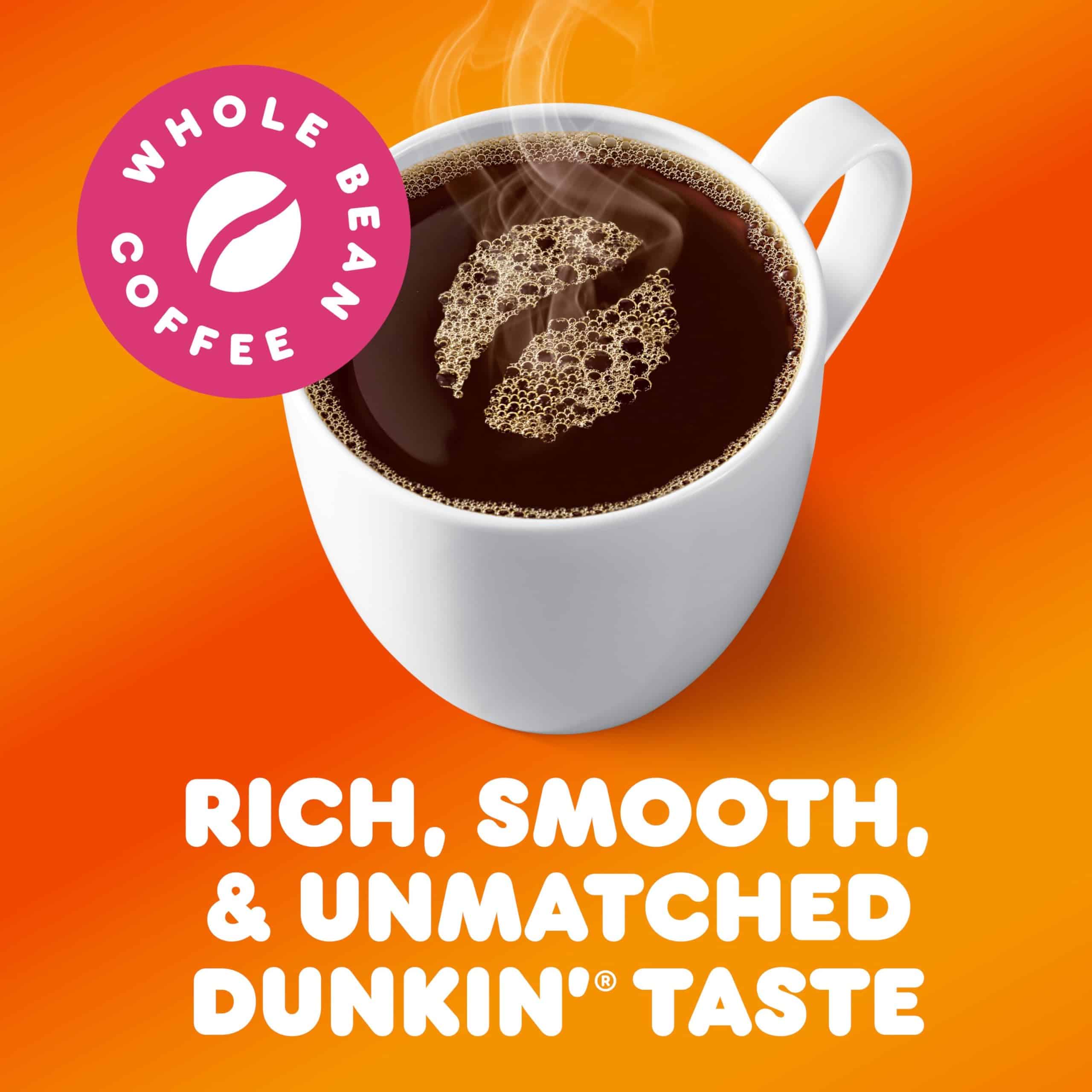 Dunkin' Original Blend Medium Roast Whole Bean Coffee, 18 Ounces (Pack of 6)