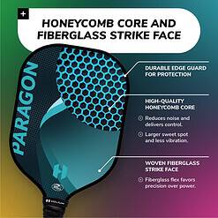 Helium Pickleball Paddles Set of 4 - USAPA Certified - Graphite Fiberglass Surface, Lightweight Honeycomb Core